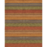 Brushstroke Striped Handmade Tufted Wool Red/Orange/Green Area Rug