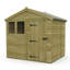 Total Sheds 8ft x 5ft Apex Garden Shed - Single Door - With Windows - Pressure Treated Timber - UK Manufactured