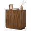 Buffet 31,5 "avec portes arquées classiques en bois massif pour couloir, salon ou vestibule, noyer 31,5"-1058704851