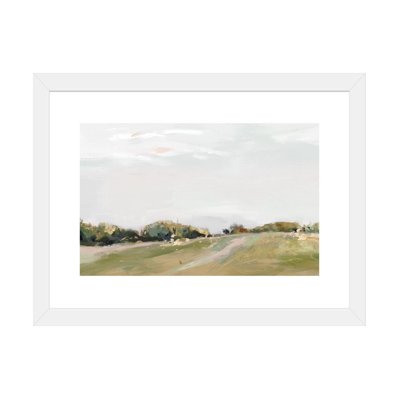 Golden Grasslands par Isabelle Z - impression d'art graphique, Papier encadré blanc, Blanc, H 16 po x l 24 po x P 1 po