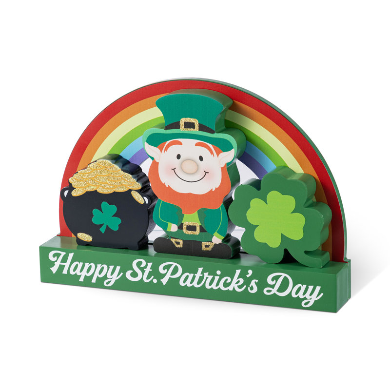 12"L St. Patrick's Wooden Table Block