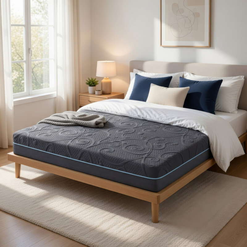 Kae Queen Size Mattress, Hybrid Cool Gel Infused Memory Foam, 8 Inch Firm, Queen
