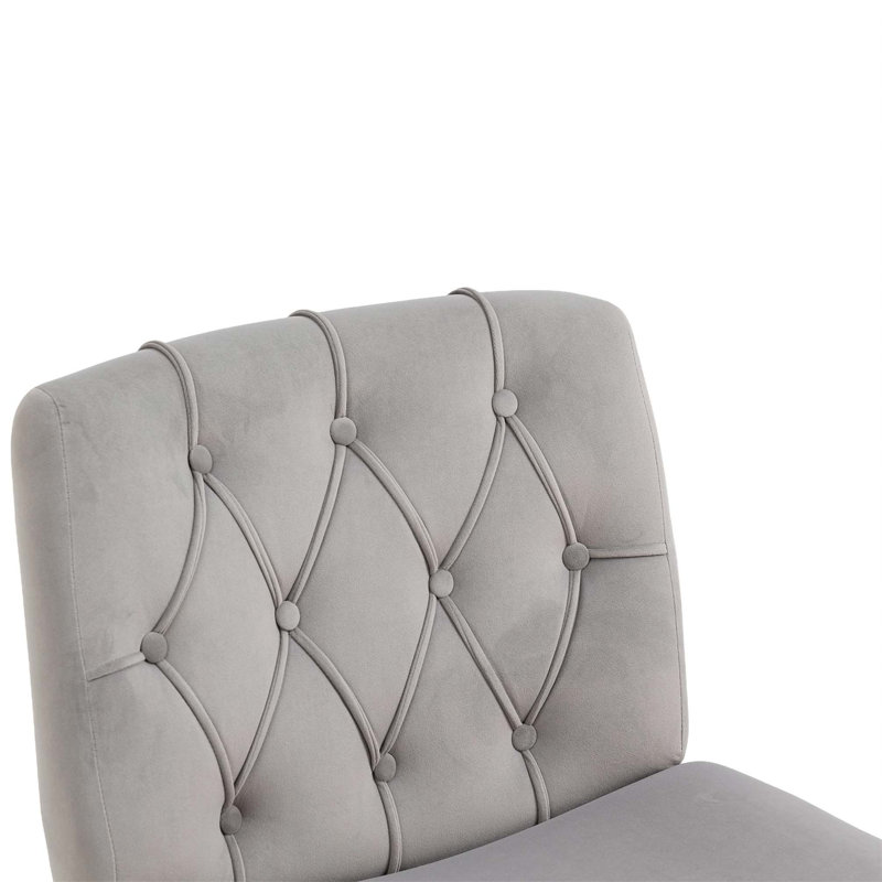 Doloris Velvet Task Chair, Gray