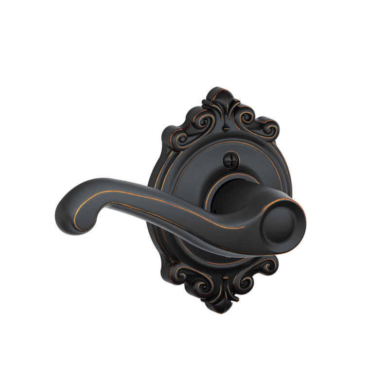 Flair Lever with Brookshire Trim Non-Turning Lock