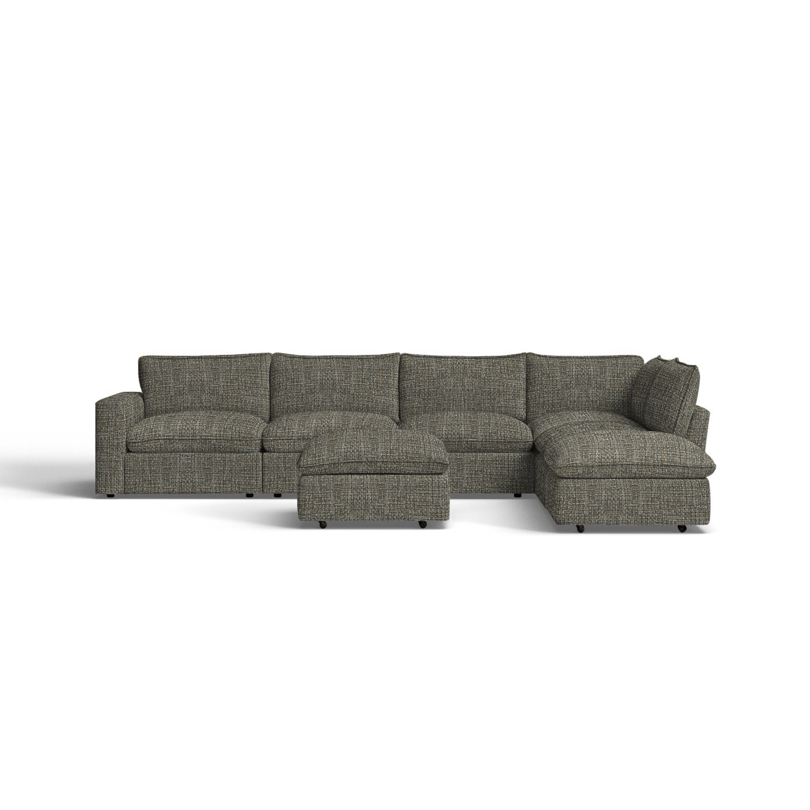 Zisa Modular Upholstered L-Sectional, Drusky Gray Performance