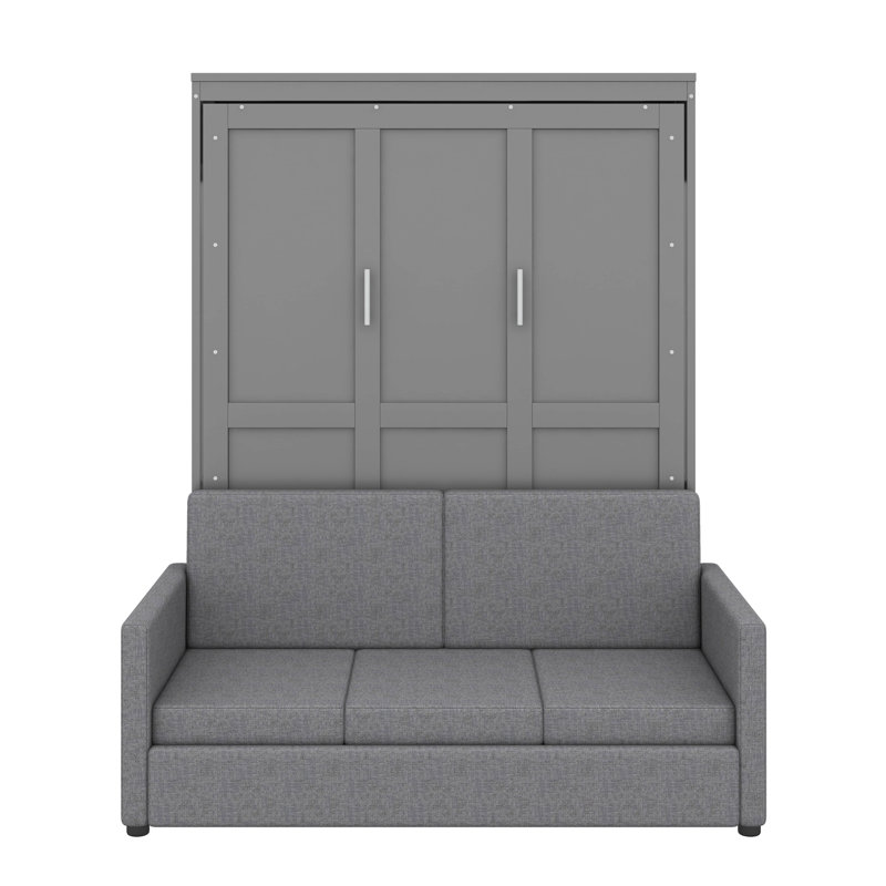 Grand lit escamotable avec coussin, Gris