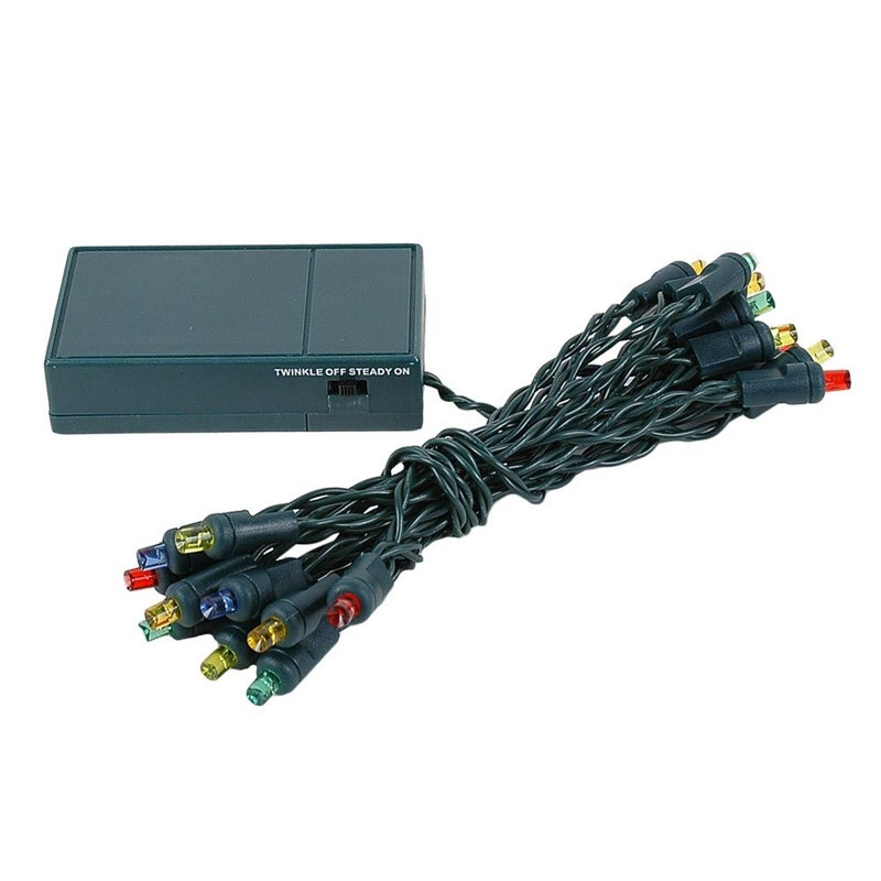 Mini guirlande de 20 ampoules del à grand angle de 3 pi à énergie extérieure Stryker, Vert, Bleu / Rouge / Jaune