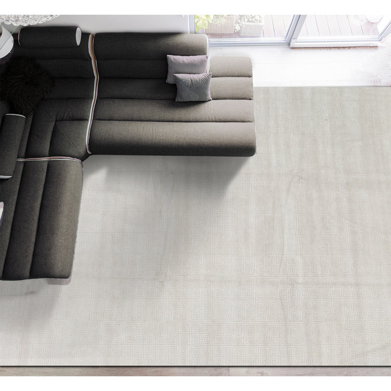 Windsom Geometric Area Rug in Beige/Gray, Rectangle 12' x 14'