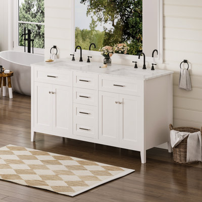  60" Double Bathroom Vanity With Top