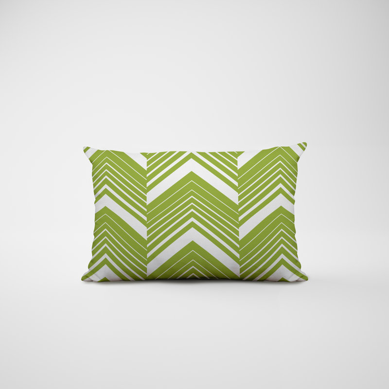 Outdoor Reversible Throw Pillow, Chartreuse