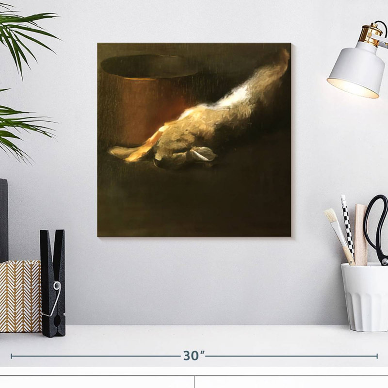 Lapin mort avec pot de cuivre, 16" H x 16" W