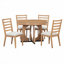 Table de salle à manger ronde pour 4 avec chaises, ensemble de table de salle à manger extensible avec rallonge centrale amovible de 16 po, ensemble de table de salle à manger rétro 5 pièces à motif géométrique unique pour la cuisine et la salle à manger-399987205