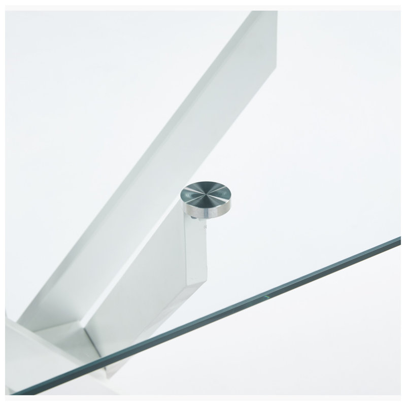 Table de salle à manger carrée en verre trempé l 35,43 po x P 35,43 po x H 29,13 po EGO