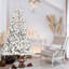 Arbre de Noël floqué avec centre de table de Noël 6 pi avec 350 lumières Ul, 35 pins, pointes enneigées, assemblage à charnières pour une installation sans effort, support métallique