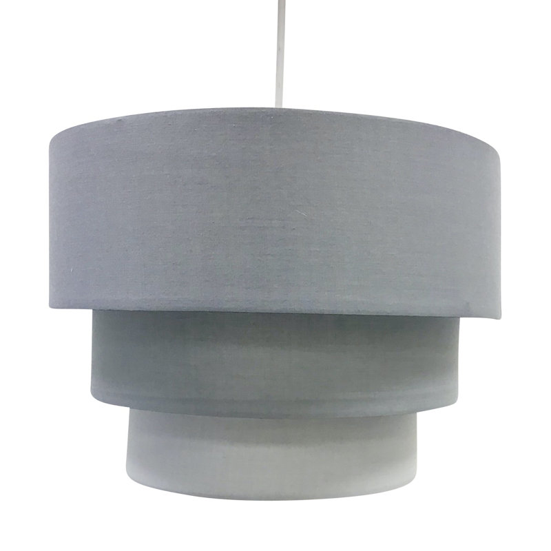 Layer 24cm H Cotton Drum Pendant Shade, White