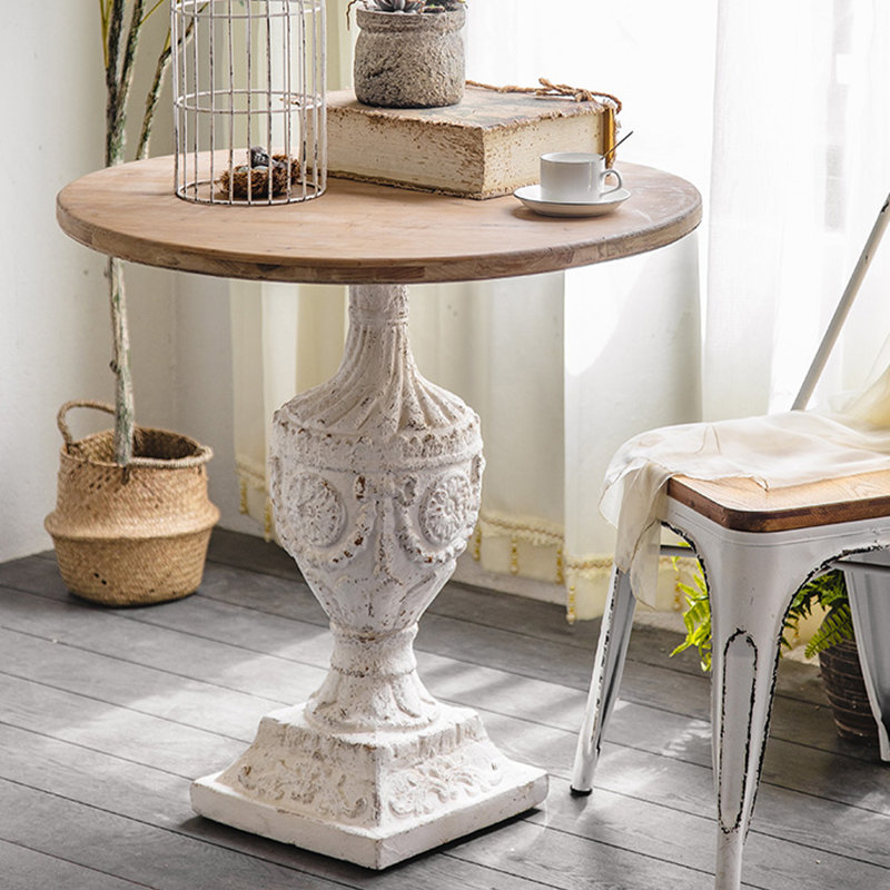 Table de bout moderne en bois massif + métal + bois manufacturé