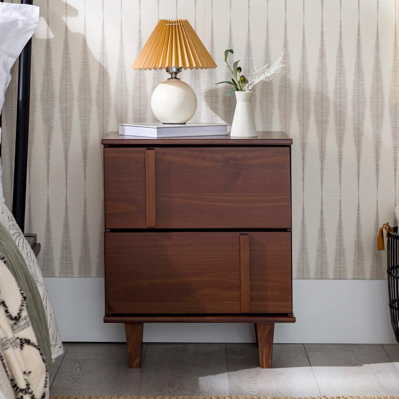Modern Detail Drawer Solid Wood Bedside Table
