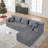 105 in Modern Minimalist Upholstered L-Shaped Modular Sectional Sofa with Chaise, Deep Seat, No Assembly Required-895045506