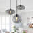 3 Light Dimmable Matte Black Glass Chandelier