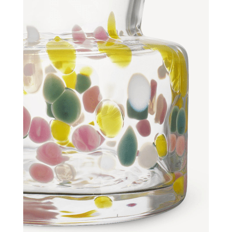 Meadow Glass Table Vase, 4.5" H x 4.3" W x 4.3" D, White/Pink/Yellow/Green