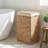 Nivora Water Hyacinth Laundry Hamper Brown 15 x 11.8 x 24 Inches with Removable Liner - Woven Organizer for Dirty Clothes, Bedroom Laundry, or Bathroom Towel Storage