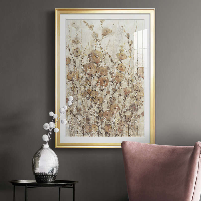 " Garden Edge II ", Gold Framed, 36.5" H x 26.5" W x 1" D