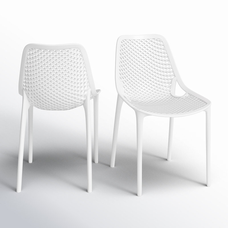 Chaise d'appoint empilable d'extérieur Farrah, Blanc