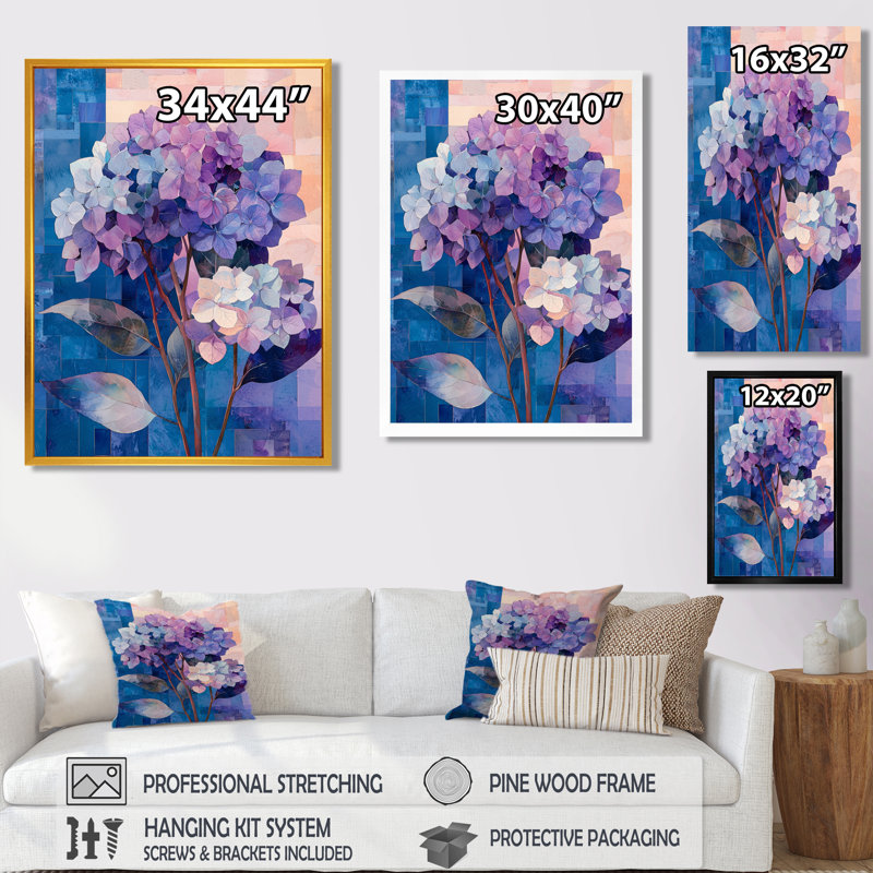 Murray - Floral Canvas Wall Art, H 44 po x l 34 po, Blanc, Picture Framed