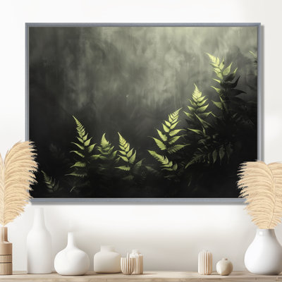 Green Black Nocturnal Nirvana Ferns II - Ferns Wall Art
