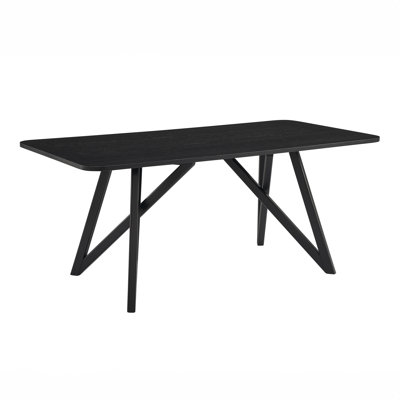 Axler 70-in Length Dining Table, Tripod-Cross Leg, Black