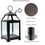 Lanterne de style classique en verre transparent et fer de 12 pouces de hauteur, cadeau idéal pour les fêtes, les mariages, les salons d'aromathérapie et de spa-254159687