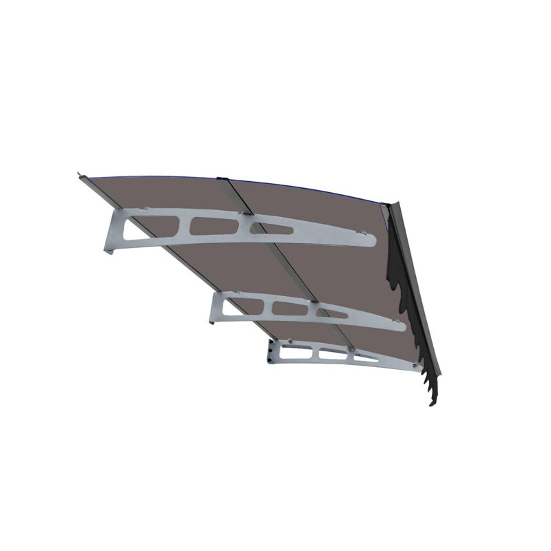 Wall-mounted window and door awnings for masonry and concrete walls, 7" H x 79" W x 34" D, Brown/Grey