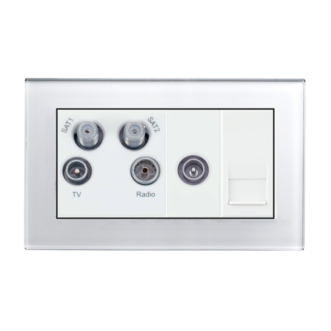 Crystal PG TV - Radio - Twin Sat / TV / BT Master Socket White