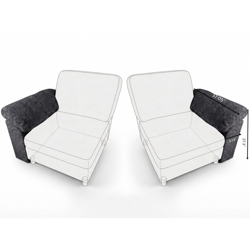 Happel Upholstered 8.19 " L-Shaped Sectional, Black