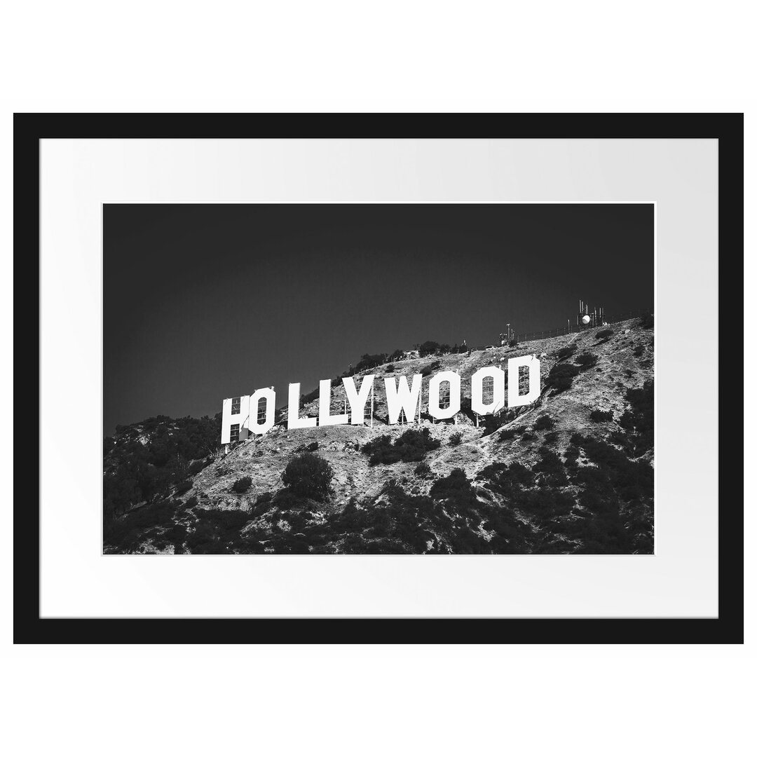 Gerahmtes Poster Hollywood-Zeichen