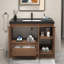 Meuble-lavabo autoportant 47,2 po Monterey + lavabo en acrylique noir renforcé-765077970