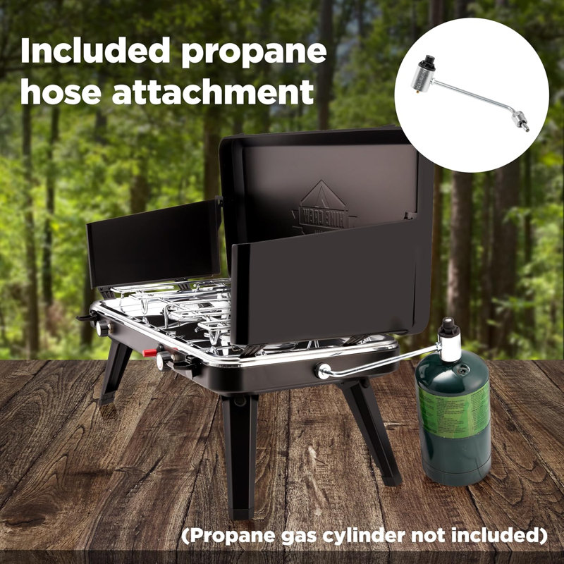 Hike Crew 2-Burner Gas Camping Stove - 20,000 BTU Propane Portable Grill with Igniter & More!