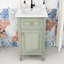 Meuble-lavabo en bois avec tiroir de rangement, tablettes et lavabo-1991207764