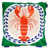 Green/Blue/Red Lobster Print
