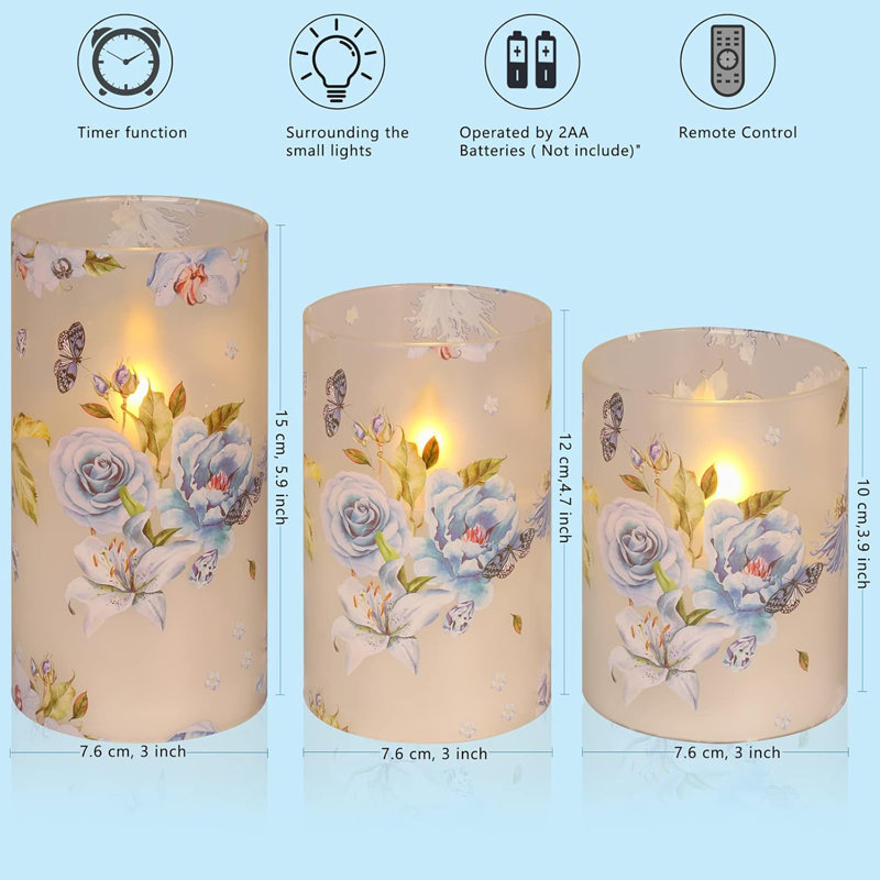 Bougie festive sans flamme à DEL avec télécommande