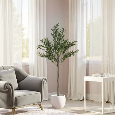 66" Artificial Olive Tree with Plastic Pot