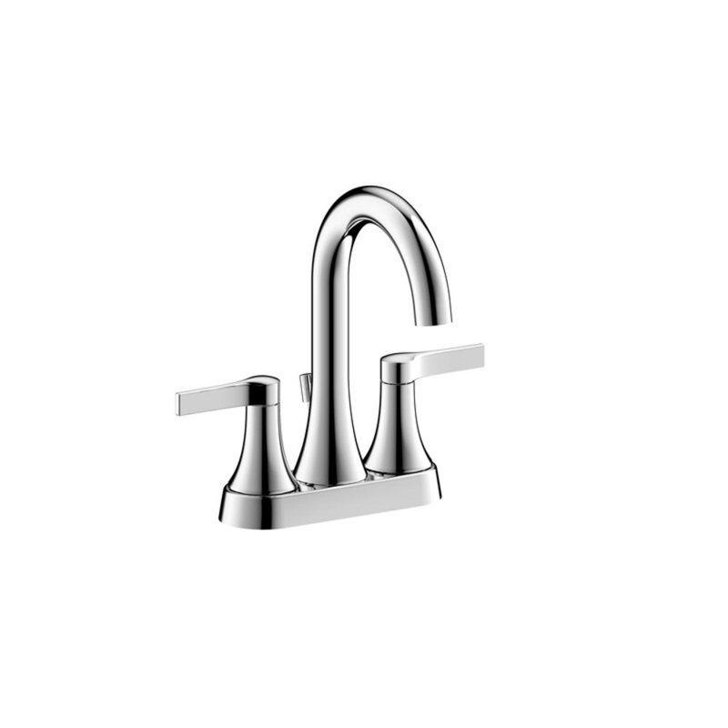 Davvid Two-Handle Centerset Bathroom Faucet with Drain Assembly - Chrome Polished, Chrome Polished 