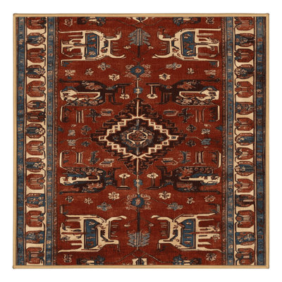 Machine Washable Persian Brown Area Rug
