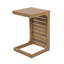 Table de bout en C en brun, polyvalente et durable pour l'extérieur, parfaite pour la terrasse ou la cour