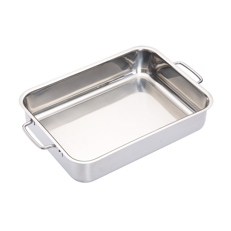 MasterClass Stainless Steel Heavy Duty Roasting Pan, 32cm x 23cm x 6.5cm