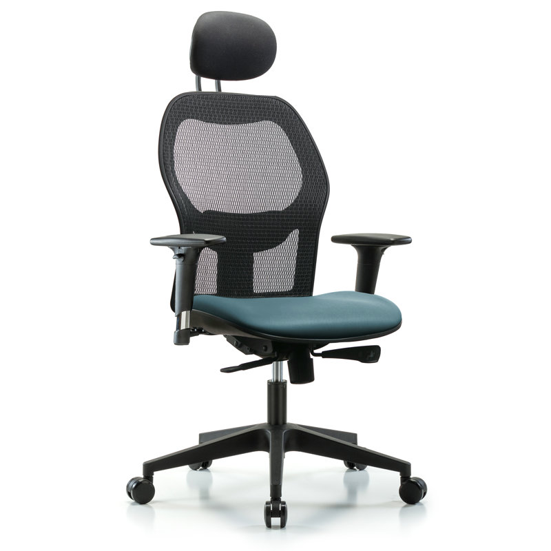 Vinyl Task Chair with Headrest, Storm, Yes