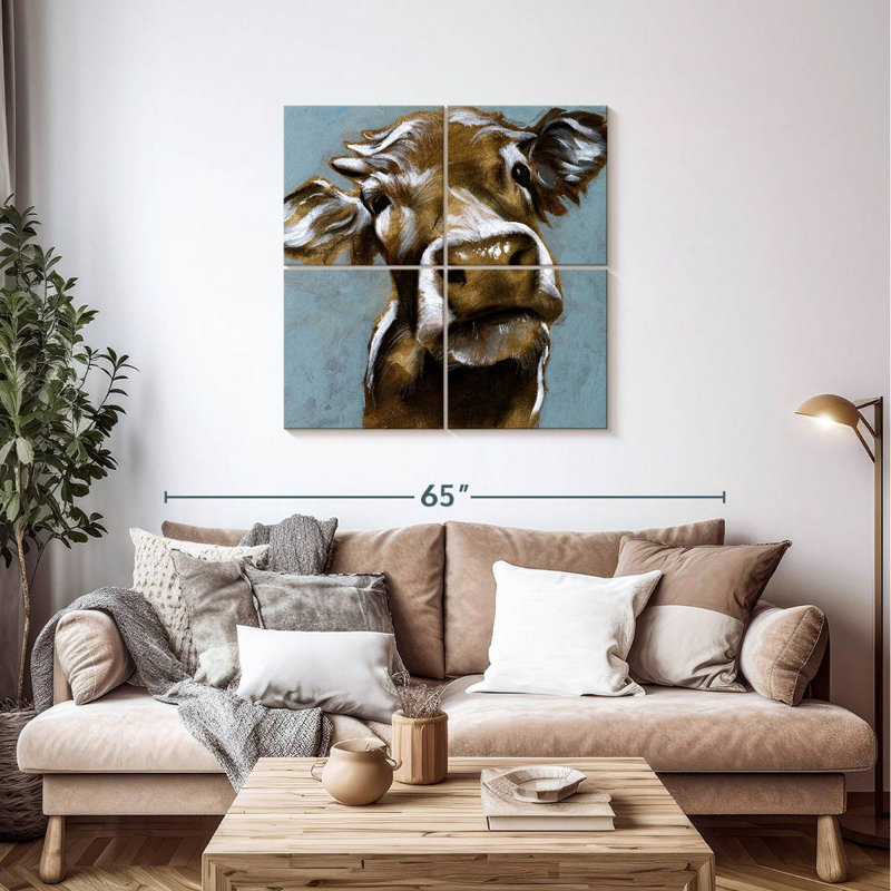 Brampt Cow Kisses I, 38" H x 38" W