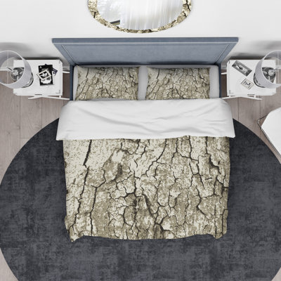 Vintage Tree Bark - Vintage Abstract Duvet Cover Set - Microfiber Polyester