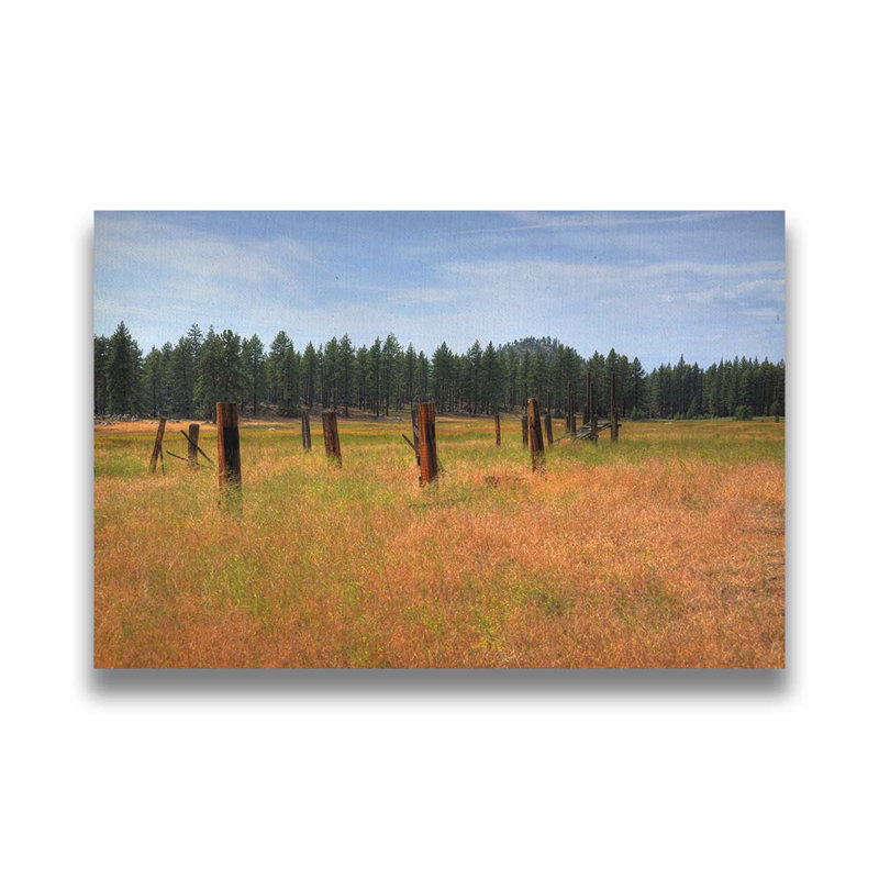 Tahoe Fence par Kelly Wade. Impression sur papier - Montée et encadrée avec de l'acrylique transparent, H 44 po x l 64 po