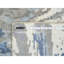 4'2"x11'9" Blue Modern Design Wool and Silk Hand Knotted Wide Runner Rug E6F240B3AABD4278BED0B503C55CE4EF